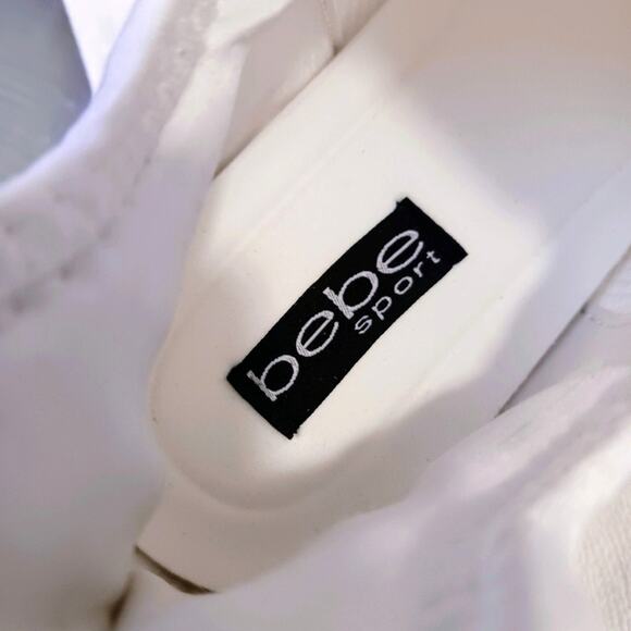 NEW! bebe Sneakers ANALIA 10 Crystals WHITE Rhinestones Embellished Luxe Fancy - Picture 14 of 16